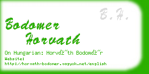 bodomer horvath business card